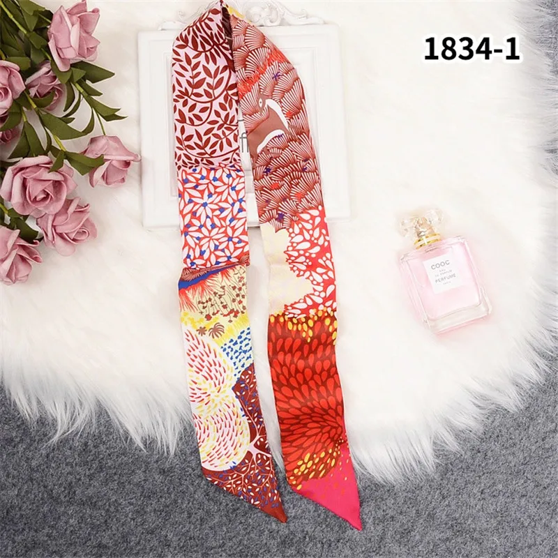 Deer In The Jungle Bag Scarf Design Silk Scarf Women Headband Fashion Scarves For Ladies Skinny Neckerchief Head Scarf