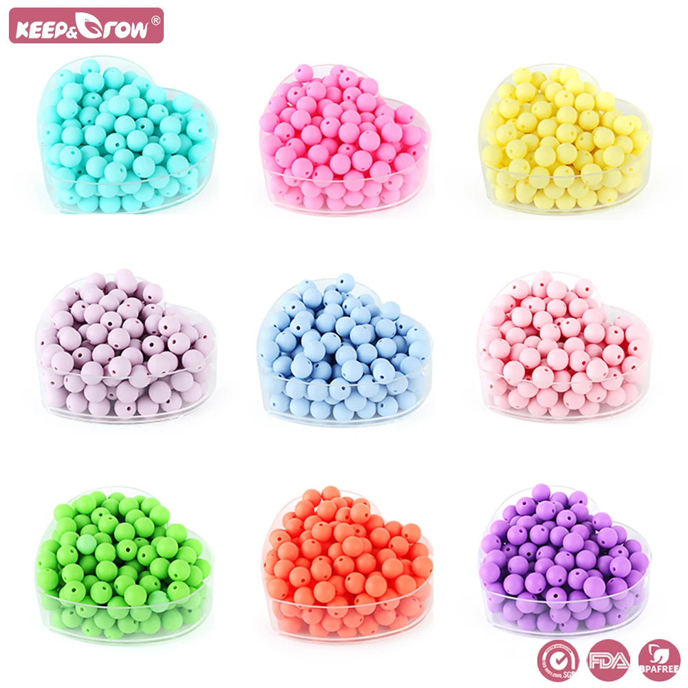 

9mm 50pc Silicone Beads Round Pearl Baby Teether BPA Free Baby Teething Beads DIY Pacifier Chain Accessories Silicone Rodents