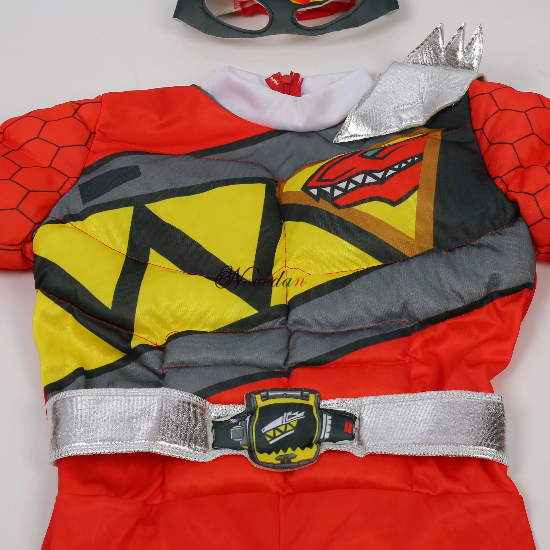 Disfraz de dinosaurio rojo para niños y bebés, traje muscular para fiesta de cumpleaños y Halloween, Dino Charge Ranger, superhéroe