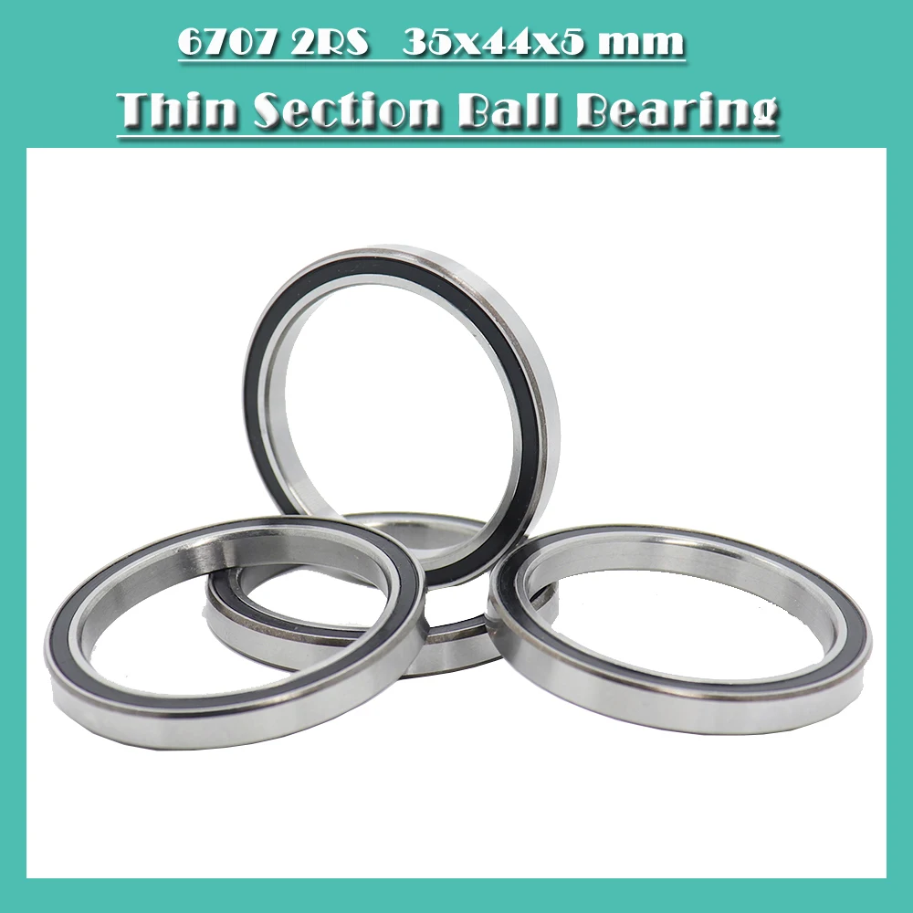 6707 2RS Bearing 35*44*5 mm ( 4 PCS ) ABEC-1 Slim Thin Section 61707RS 6707RS Ball Bearings 6707 RS