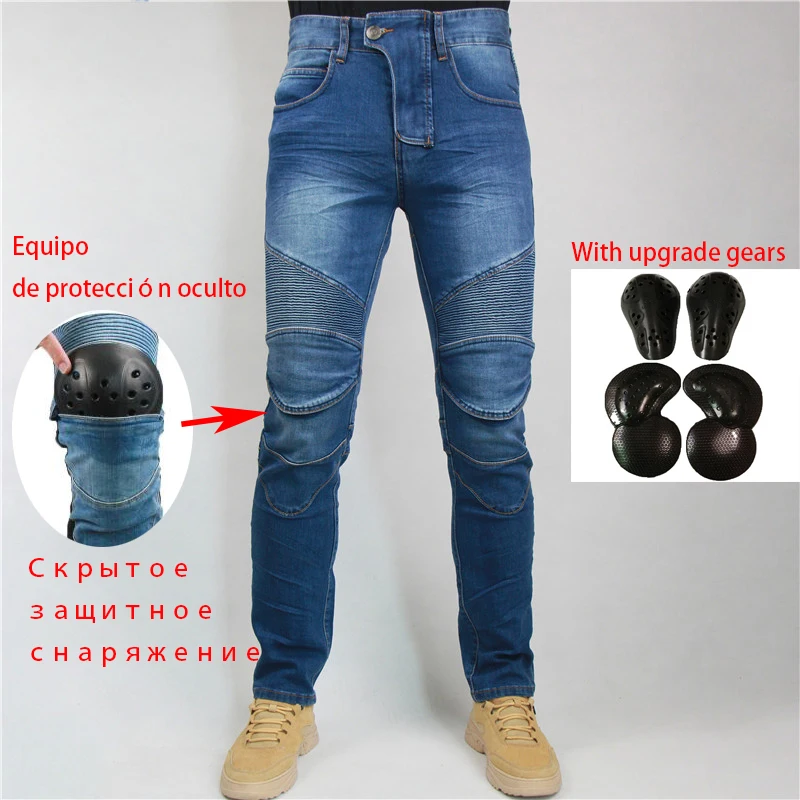 

Motorcycle Pants Moto Protection Straight Slim Fit Motocross Moto Jeans Men Motorcycle Motocross Pants Four Seasons Breathable