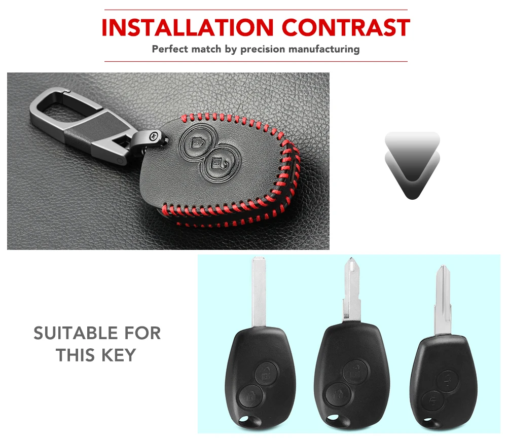 Auto Leather Cover For Nissan Almera for Renault Clio Dacia Logan Megane Espace Kangoo Duster Twingo 2BTN Car Remote Key Case