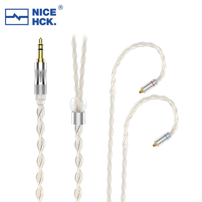 NiceHCK SilverDay كابل 5N الفضة مطلي OCC سماعة ترقية سلك 3.5/2.5/4.4 مللي متر MMCX/2Pin/QDC دبوس ل النبيل topman MK3 X7 ZAS