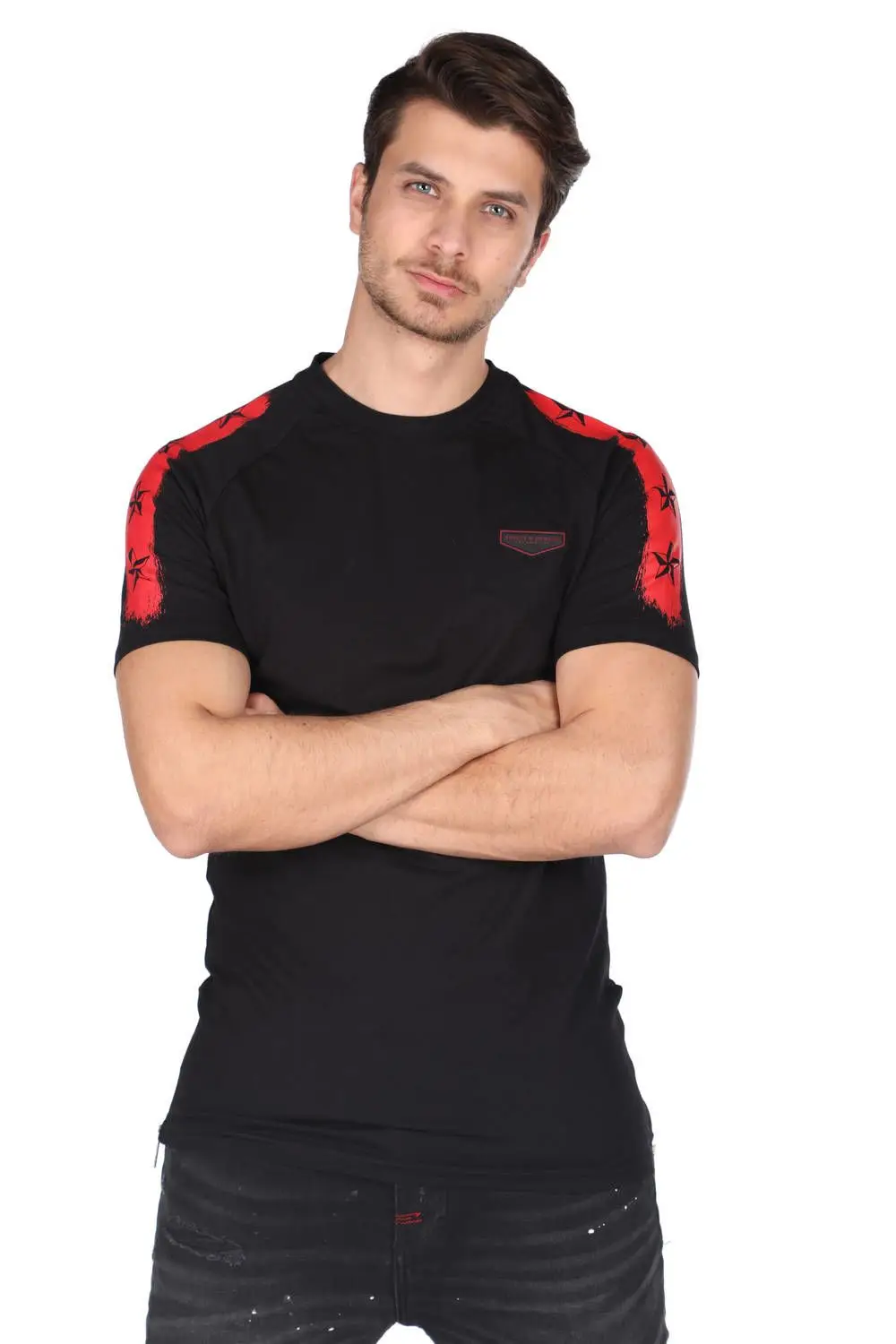 Zipper Detail Men Cycling Neck T-Shirt