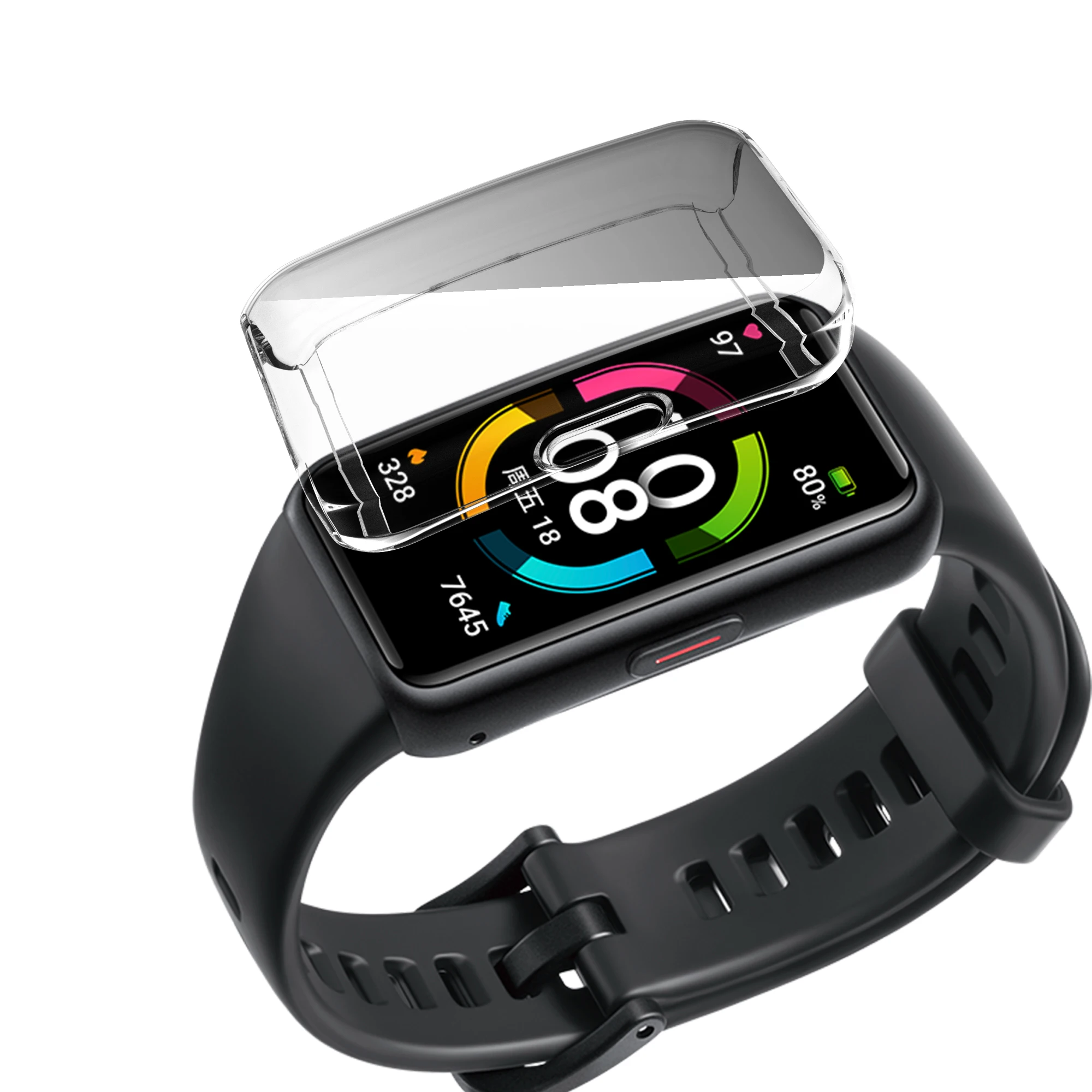 For Huawei Band 6 Watch Case Soft TPU Protective Cover For Huawei Honor Band 6 Full Screen Protector Cases Frame Bumper Shell