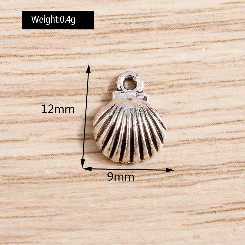 80pcs 9*12mm Alloy Shell Charms Pendants Jewelry Findings Making Handmade Craft Conch Charm for Necklaces Earrings DIY Fittings