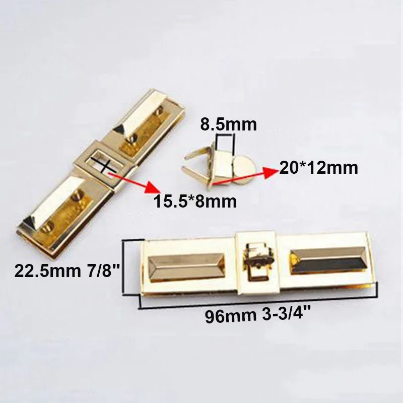 1pcs Metal Turn Lock Rectangle Fashion Durable Lock For DIY Handbag Bag Purse Luggage Hardware Closure Bag Parts Accessories