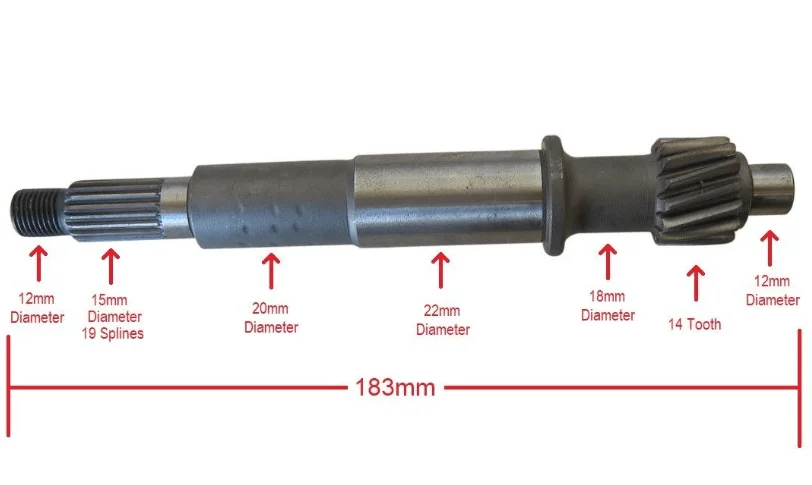 Belt Shaft CF250 CH250 CN250 ATV 172MM Driven Shaft Water Cooled Transmission Drive Shaft Engine Parts Repair 172CDZ