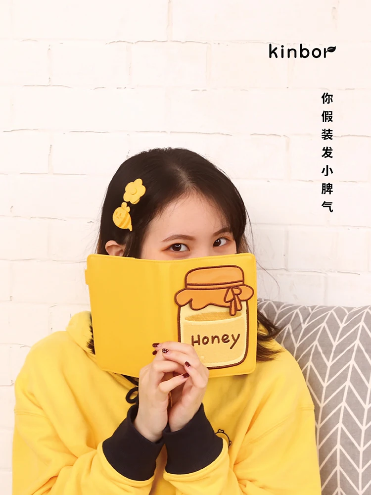 Kinbor-Carnet de notes à main créatif, ensemble de tente, boîte-cadeau, miel, mignon, journal intime en forme de cœur, compte d'enregistrement, cadeau étudiant féminin