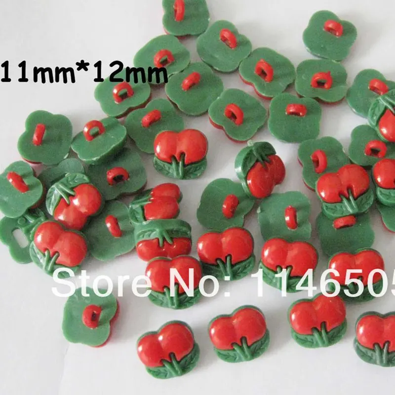 50pcs Kawaii Red Strawberry Buttons Fasteners 11mm*12mm Mixed color Buttons Sewing Buttons Children Accessories