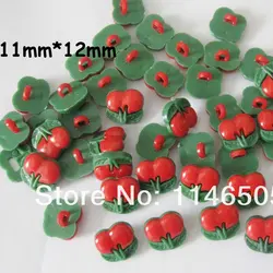 50pcs Kawaii Red Strawberry Buttons Fasteners 11mm*12mm Mixed color Buttons Sewing Buttons Children Accessories