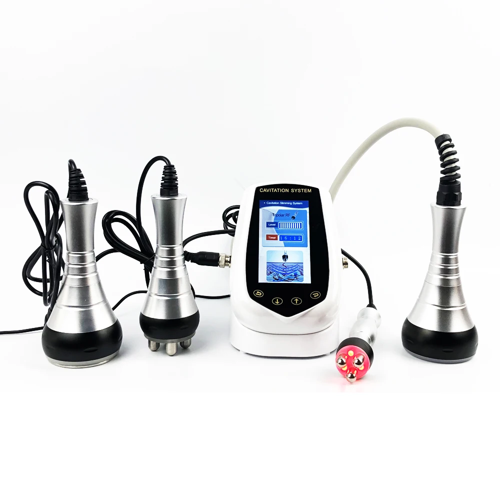 

4 In 1 Weight Loss Beauty Machine Metal 40KHz Ultrasonic Cavitation Fat Reduce Radio Frequency Skin Tight Vacuum RF Body