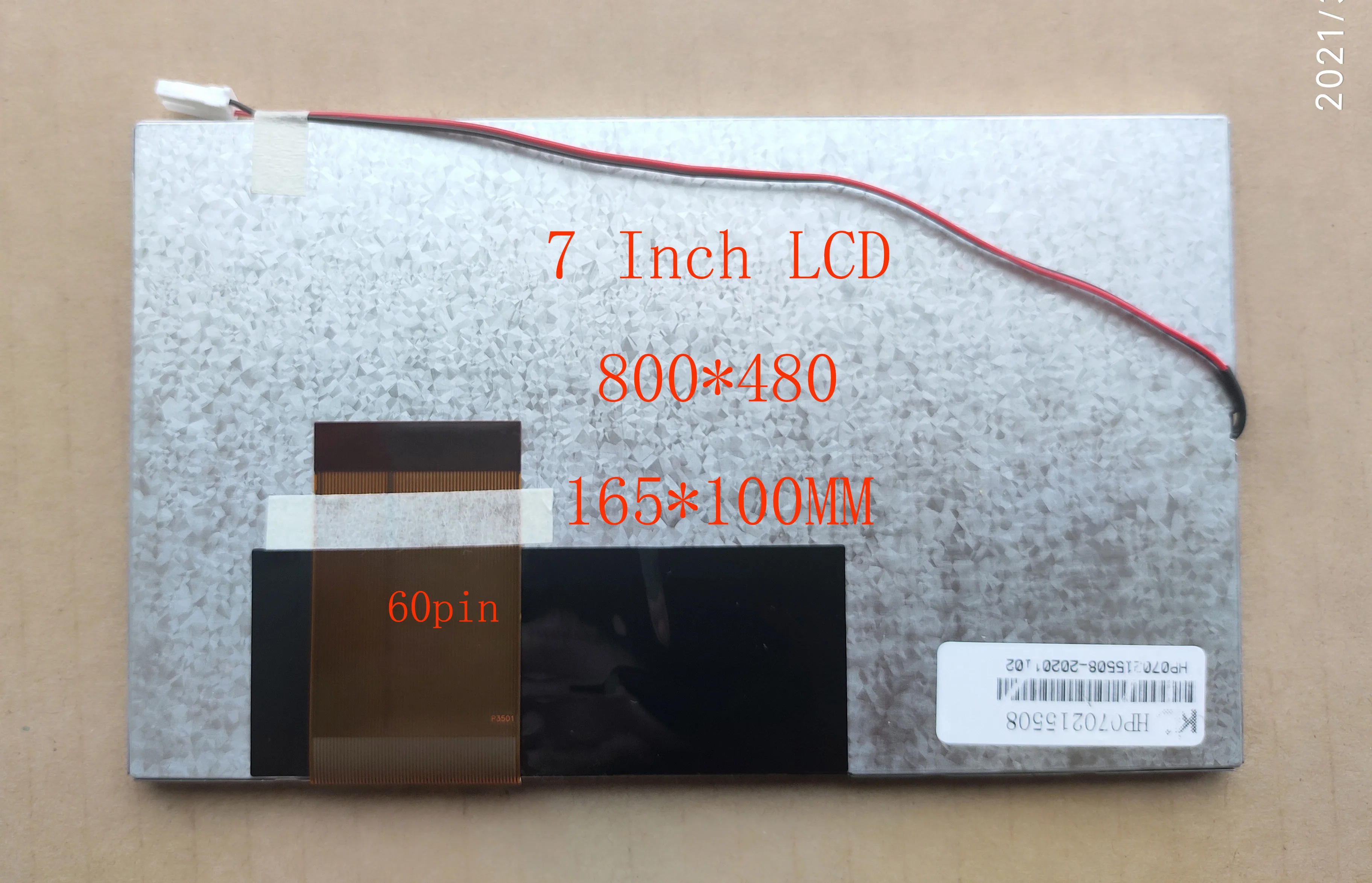 7 Inch LCD 60pin 165*100mm*5.5mm KL-HP070215508  For Radio  Carpc Carputer Carplay 800*480 Resolution Ratio