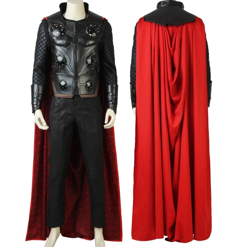 Movie Infinity War God Of Thunder Thor Odinson Cosplay Costume Halloween Outfit Full Props Suit With Eye Mask Boots