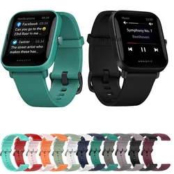 Correa de silicona para reloj inteligente, pulsera deportiva de 20mm y 22mm para Amazfit Bip U Pro / Bip S Lite /Amazfit Stratos 3 2 2s pace