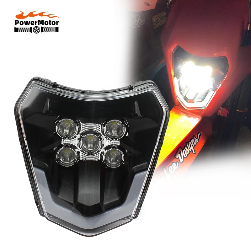 

For KTM EXC 300 Motorcycle Headlight Plate XC XCF XCW XCFW SX 150 350 500 2016-2022 Motocross Accessories Wick Head Light LED