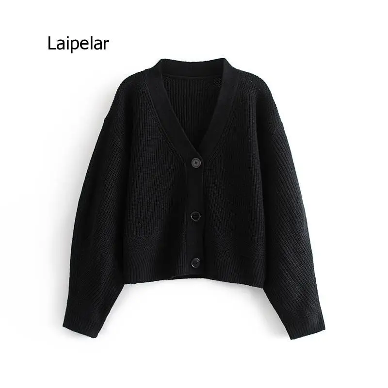 2021 New Spring Clothes Nordic Minority Retro Lantern Sleeve Big Button Knitted Cardigan Sweater Women\'s Jacket