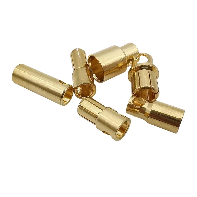 2/5Pairs Gold-Plate Bullet Banana Connector 5.0mm 6.0mm 8.0mm Male Female Banana Plug Jack Adapter for RC Model ESC Battery