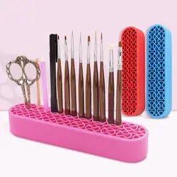 Silicone Nail Pen Holder Makeup Brush Display Stand Storage Case Desk Organizer makeup tool Display Carrier Storage Tips Salon