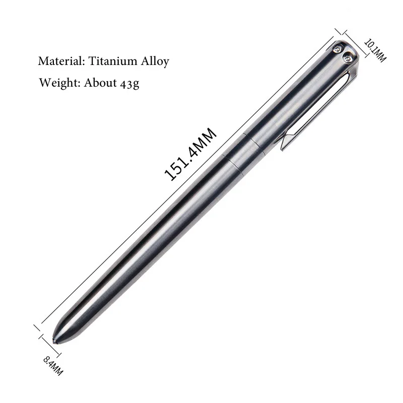 High Quality 2-IN-1 Titanium Tactical Fountain Pen Self Defense Emergency Glass Breaker Outdoor Survival EDC Tool Christmas Gift