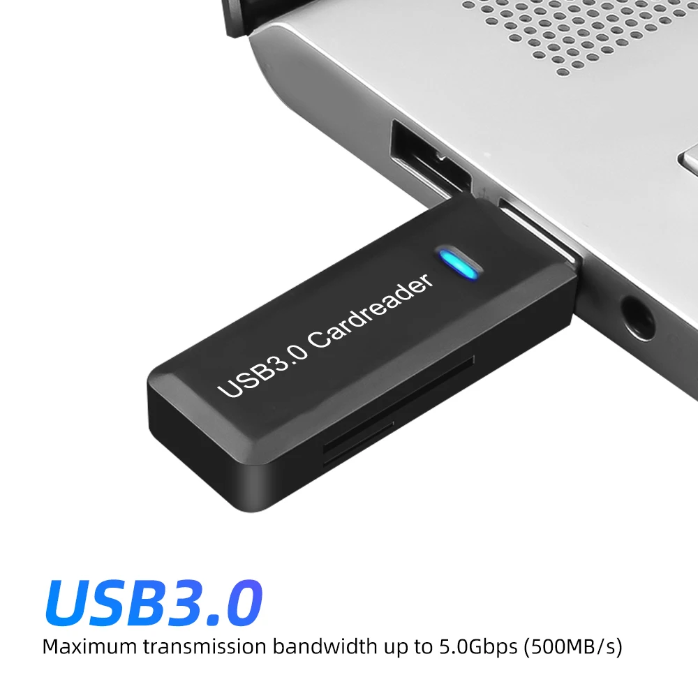 ANMONE USB 3.0 Card Reader 2 In 1 Micro SD TF Card Memory Flash Drive Adapter High Speed Multi-card Writer Laptop Accessories