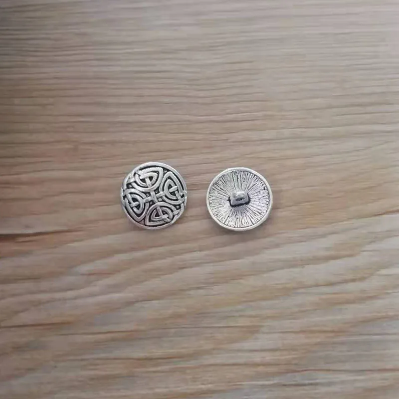 ZXZ 20pcs Coat Button Flower Heart Flower Round Metal Beads Button Sewing For Leather Craft Clothes Bags Accessories