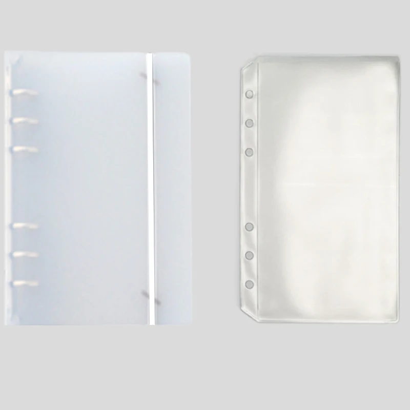 A6 PVC Plastic Pockets Transparent Storage Cards Holder Loose Leaf Notebook Clear Binder Cover Accessories Insert Refill Filing