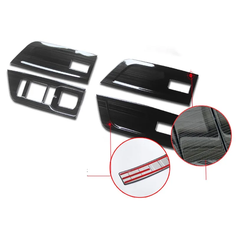 Black Scratch Pattern For SKODA Octavia PRO 2021 Gear Panel Centre Air Outlet Window Regulator Switch Decorative Stainless Steel