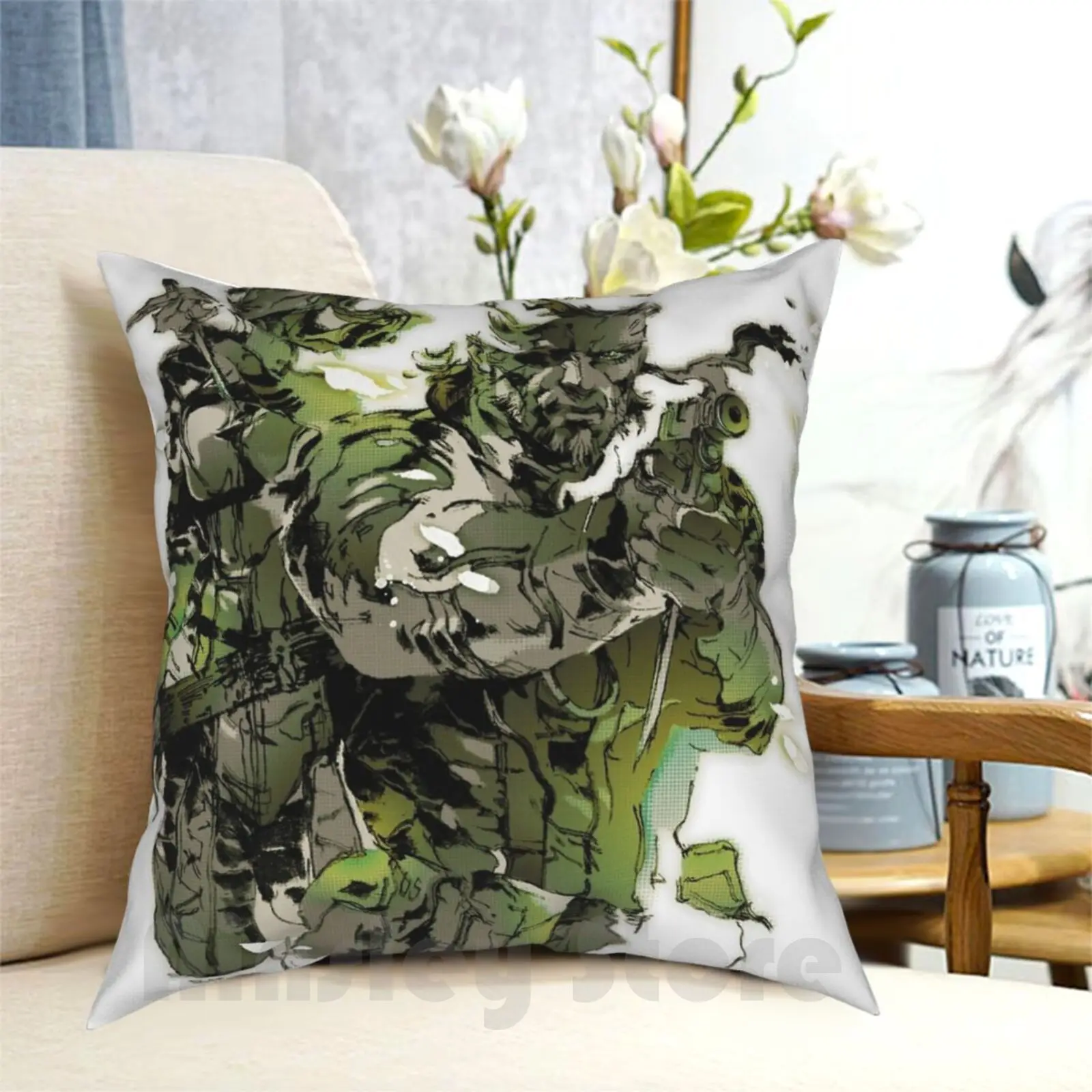 Metal Gear Solid 3-Snake And The Pillow Case Printed Home Soft DIY Pillow cover Metal Gear Solid 3 Metal Gear Solid 3 Cool