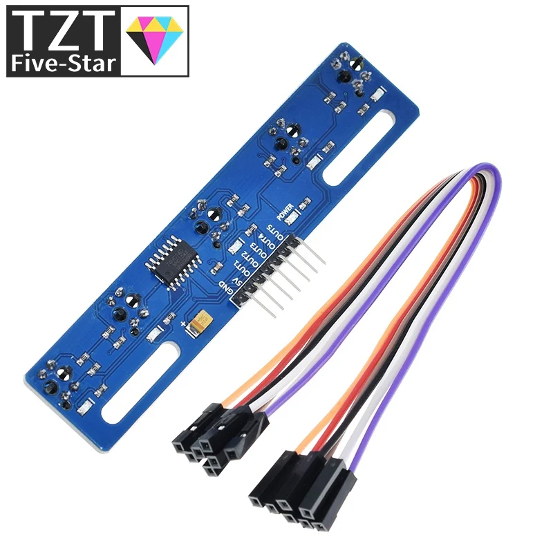 MH-ET LIVE 5-Kanal-Infrarot-Reflexionssensoren TCRT5000 KIT 5-Wege/Straßen-IR-Fotoelektrischer Schalter Barriere-Linien-Spurmodul – Detail 5