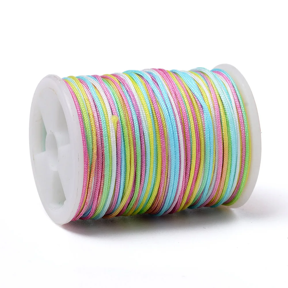 10 Roll Dyed Polyester Braided Cords 0.3mm 0.6mm 0.7mm 1mm Colorful Thread for Jewelry Making DIY Bracelet Necklace Accessories