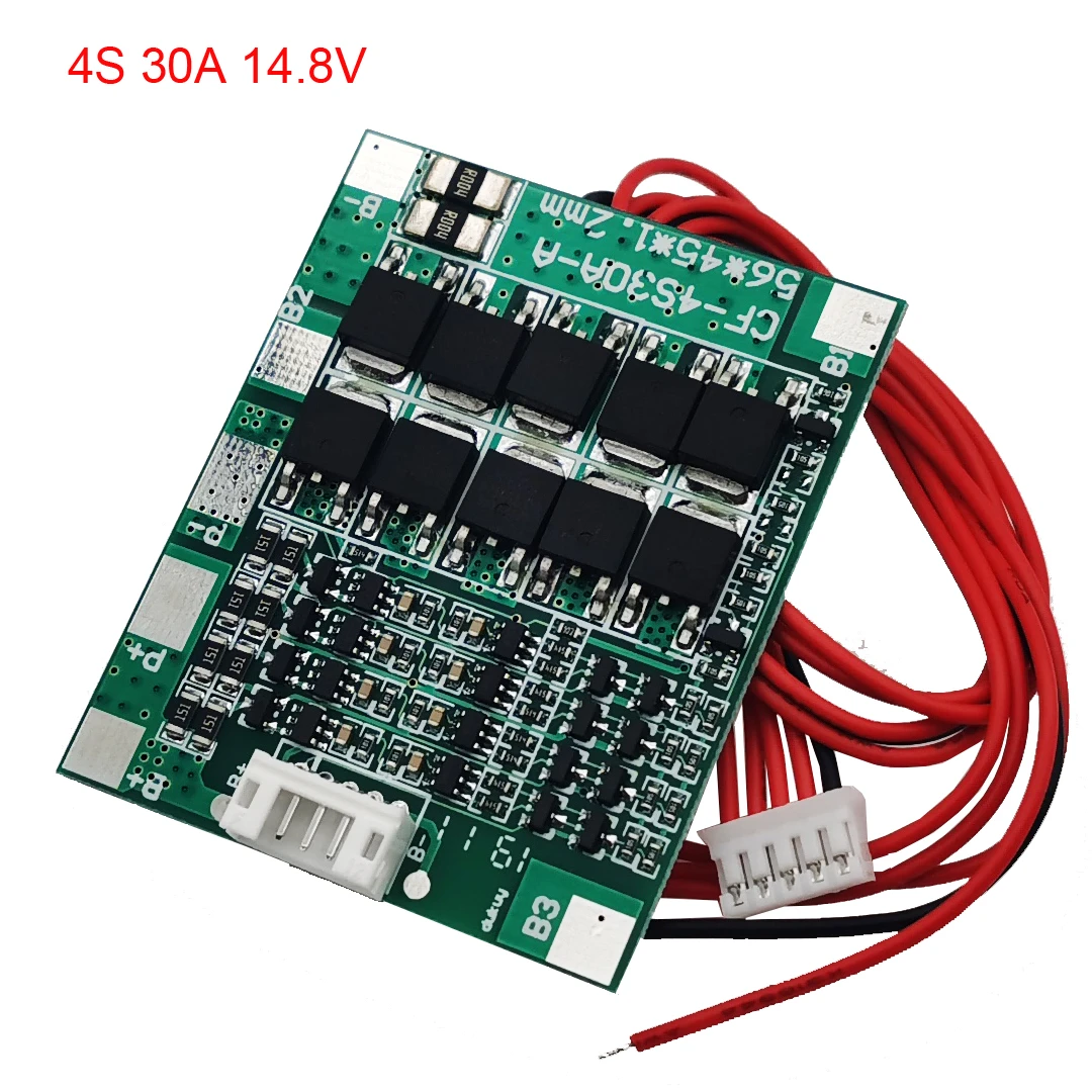 4S 30A 14.8V Li-ion Lithium 18650 Battery BMS Packs PCB Protection Board Balance Integrated Circuits with cable