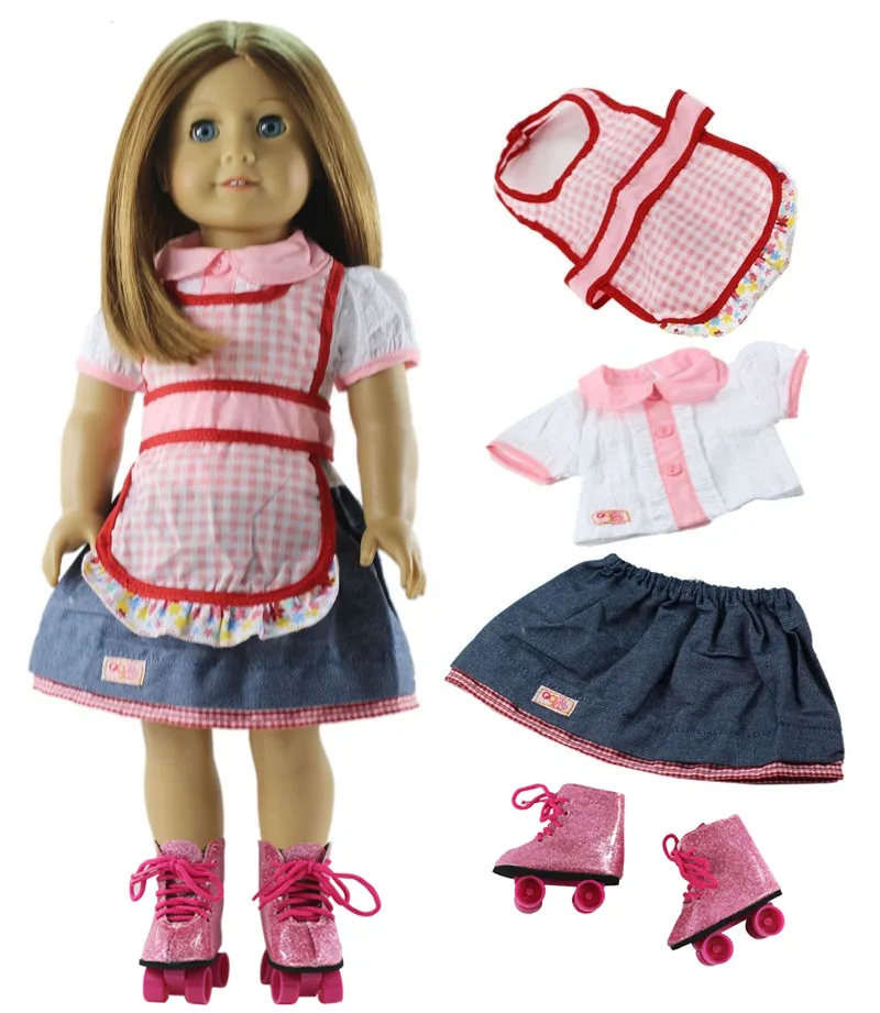 

1 Set Doll Clothes Waitress Outfit Clothes for 18" inch American Doll Many Style for Choice