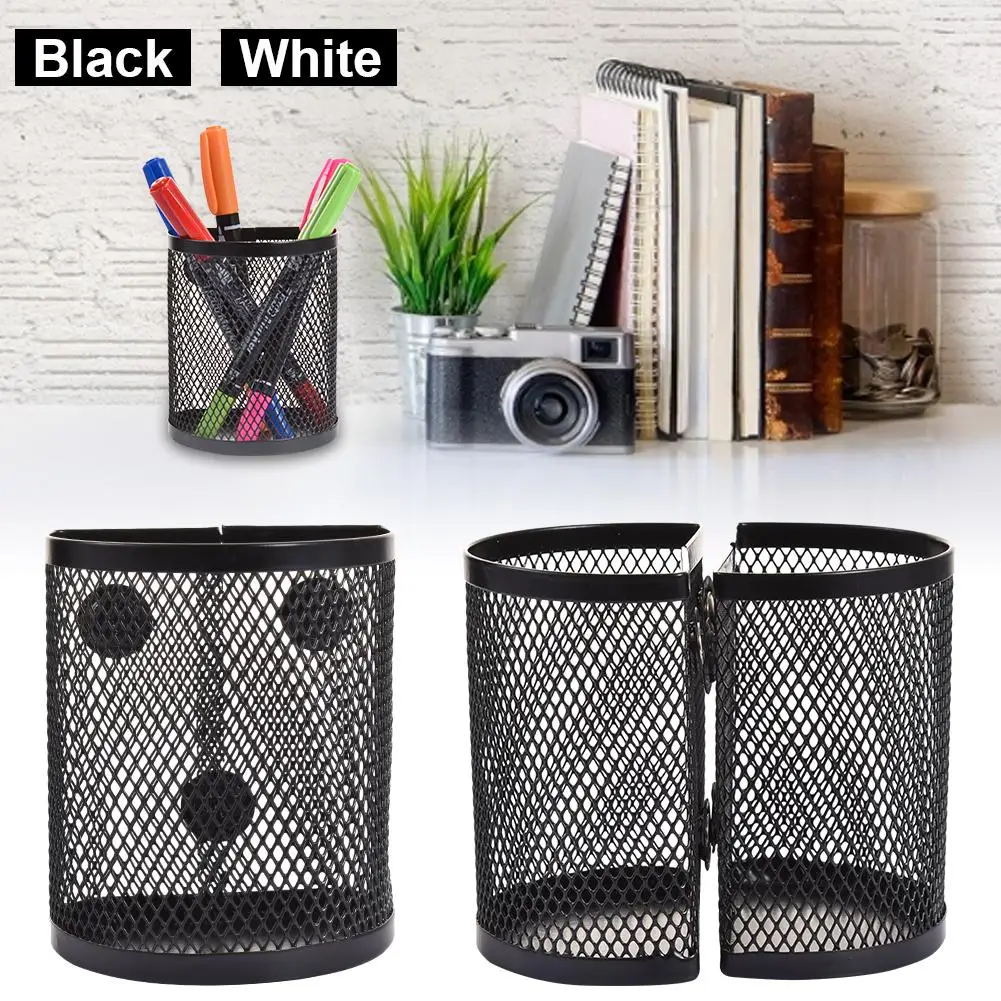 Magnetic Pen Holder For Whiteboard Refrigerator Durable Lightweight Mesh Storage Magnetic Basket Locker Organizer Accessories