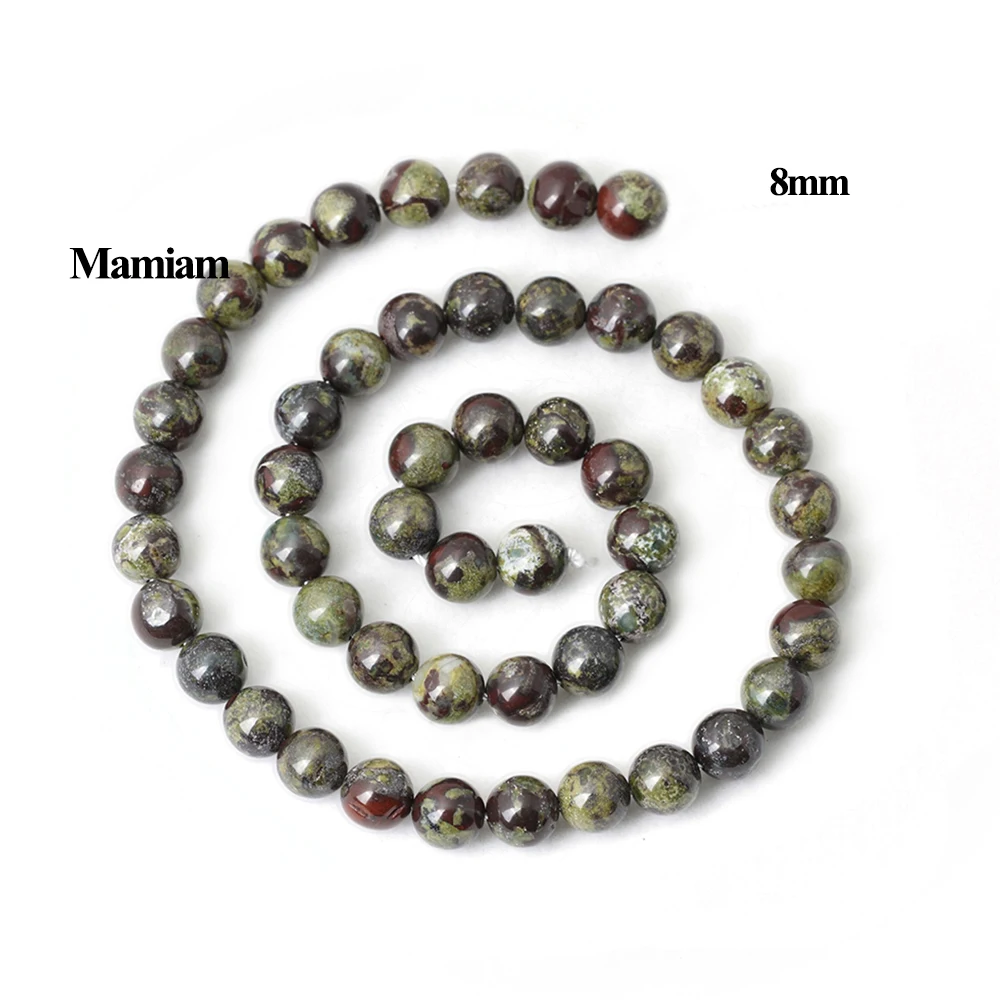 Mamiam Natural Gragon Blood Jasper Beads 6-10mm Smooth Round Loose Stone Diy Bracelet Necklace  Jewelry Making Gemstone Design