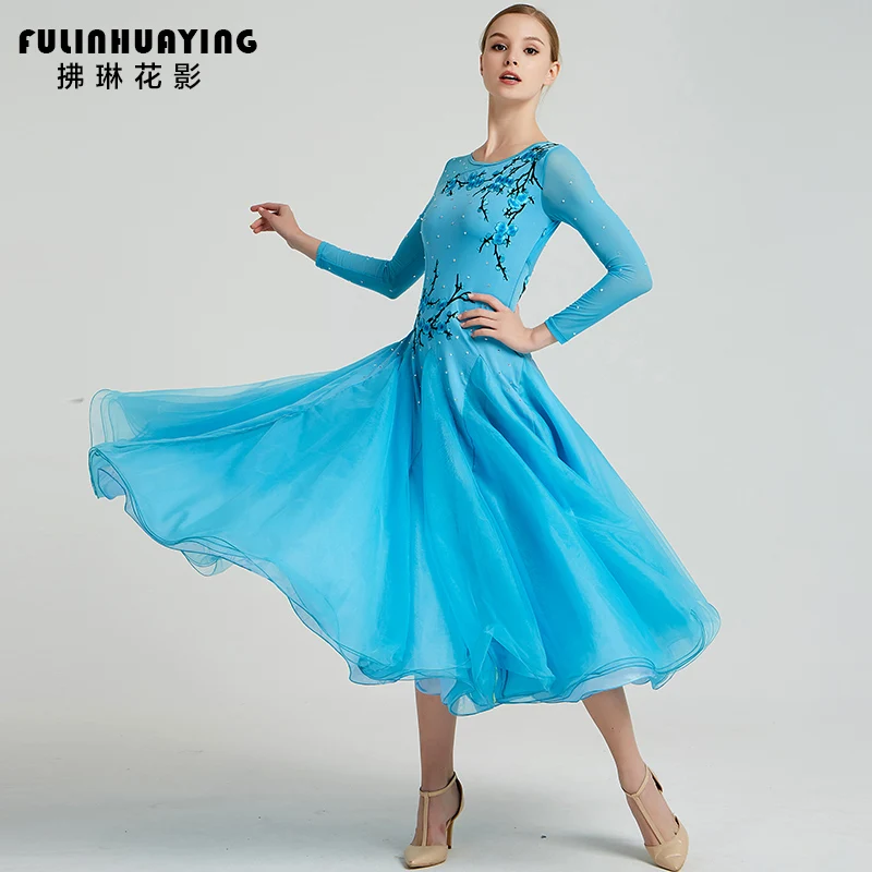 Neue ballroom dance wettbewerb kleid dance ballsaal walzer kleider standard tanz kleid frauen ballsaal kleid Y033