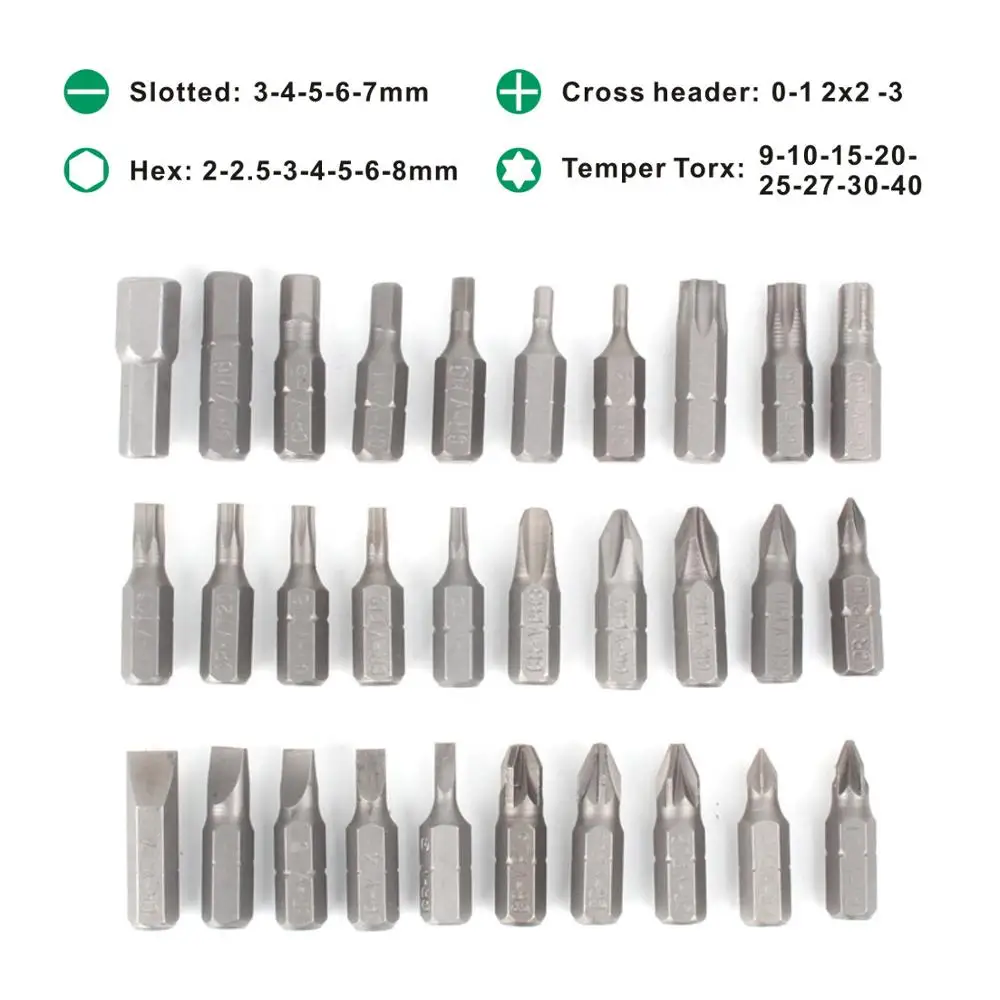 31 sztuk zestaw wkrętaków z magnetycznym przedłużeniem uchwyt bitowy Tamper Star zestaw wkrętaków Quick Release Device narzędzia ręczne