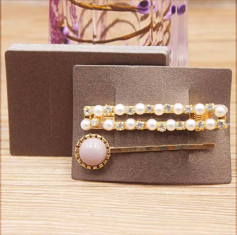 50pc New Arrival Cute Shape Kraft Pink White Jewelry Package Hair Clip Card Blank Color Hairpin Display Card Tag