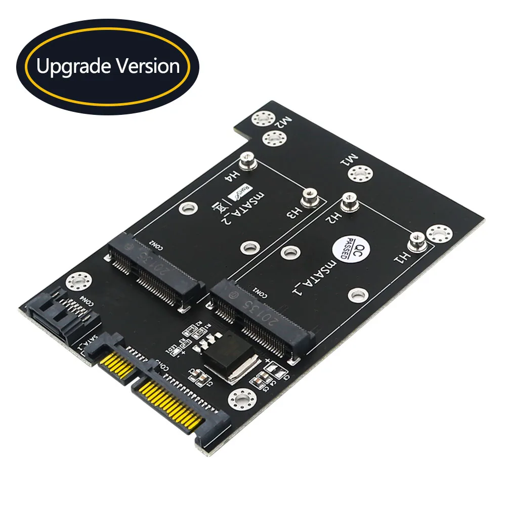 

Upgrade Version MSATA to SATA Adapter Dual mSATA SSD to Dual SATA 3 6Gbps Converter Board Riser Card for Windows Linux Mac 10 OS