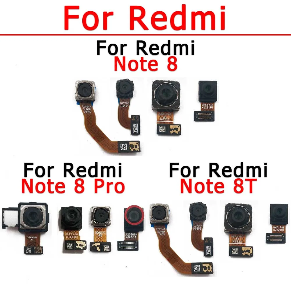 Rear Front Camera For Xiaomi Redmi Note 8 Pro 8T Frontal Backside Facing Back Selfie Camera Module Replacement Parts