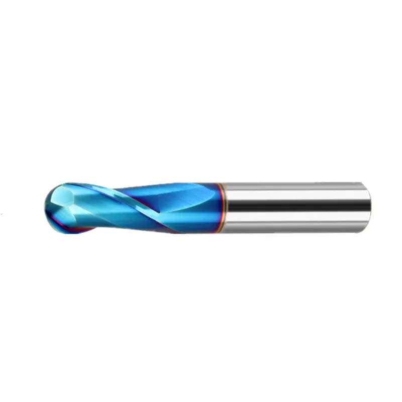 HRC 65 R0.5 1 1.5 2 2.5 3 4 5 6*L50 60 75 2 flutes 4mm tungsten carbide solide ball nose end mill for CNC machine milling cutter