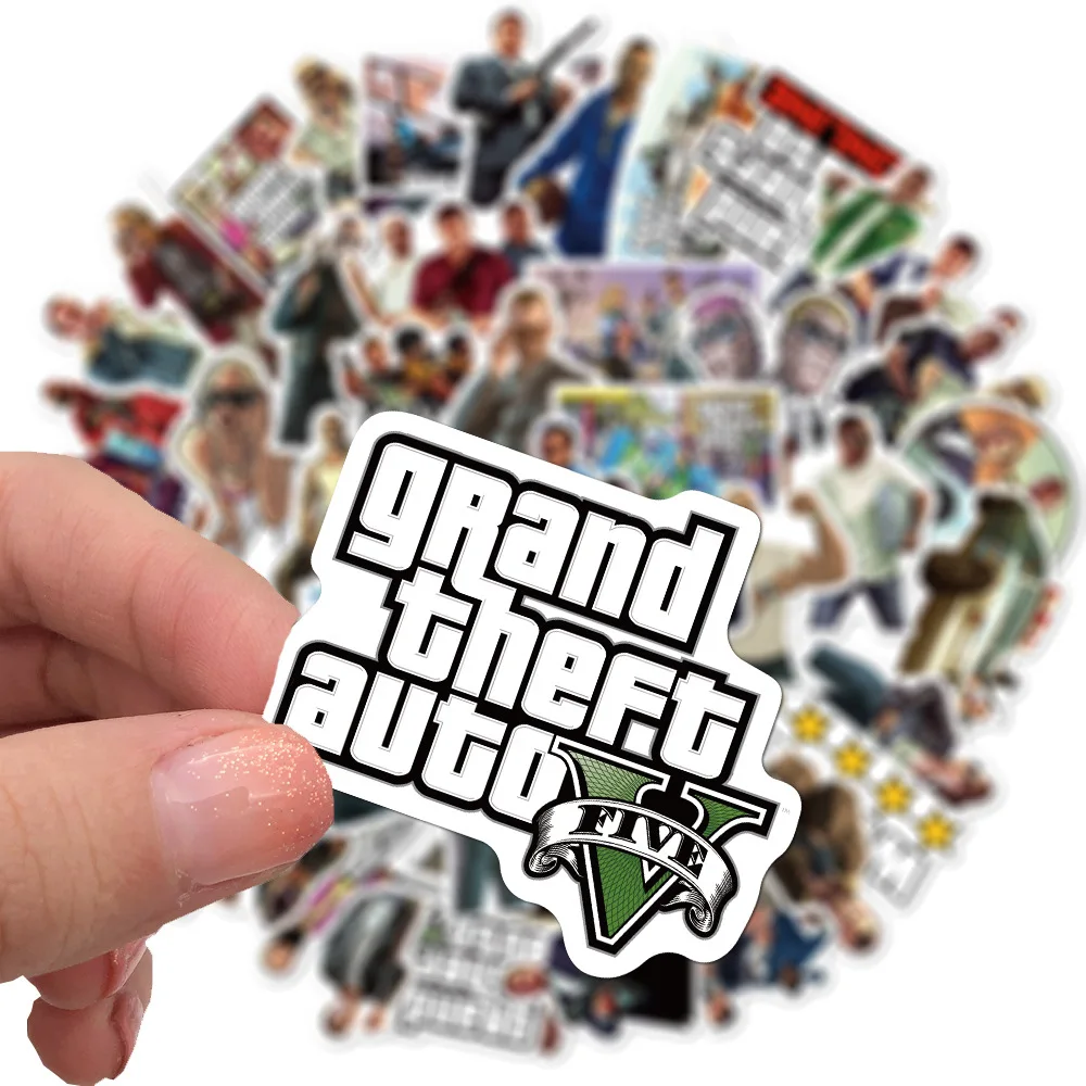 10/50PCS Hot GTA Game Suitcase Stickers Laptop Graffiti Skateboard Guitar Luggage Fridge Guitar Phone Helmet Sticker Decal Toy