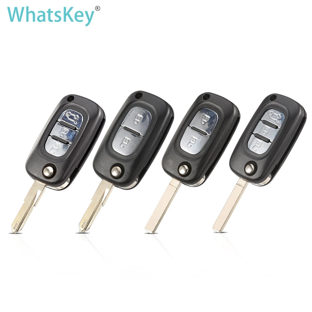 WhatsKey 2/3 Button Replacement Remote Flip Folding Car Key Shell Case Fob Cover For Renault Fluence Clio Megane Kangoo Modus