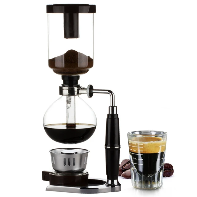 Japanese Style Siphon Coffee Maker Tea Siphon Pot Vacuum Coffeemaker Glass Type Coffee Machine Filter 3cups Household Pot Coffee Makers AliExpress