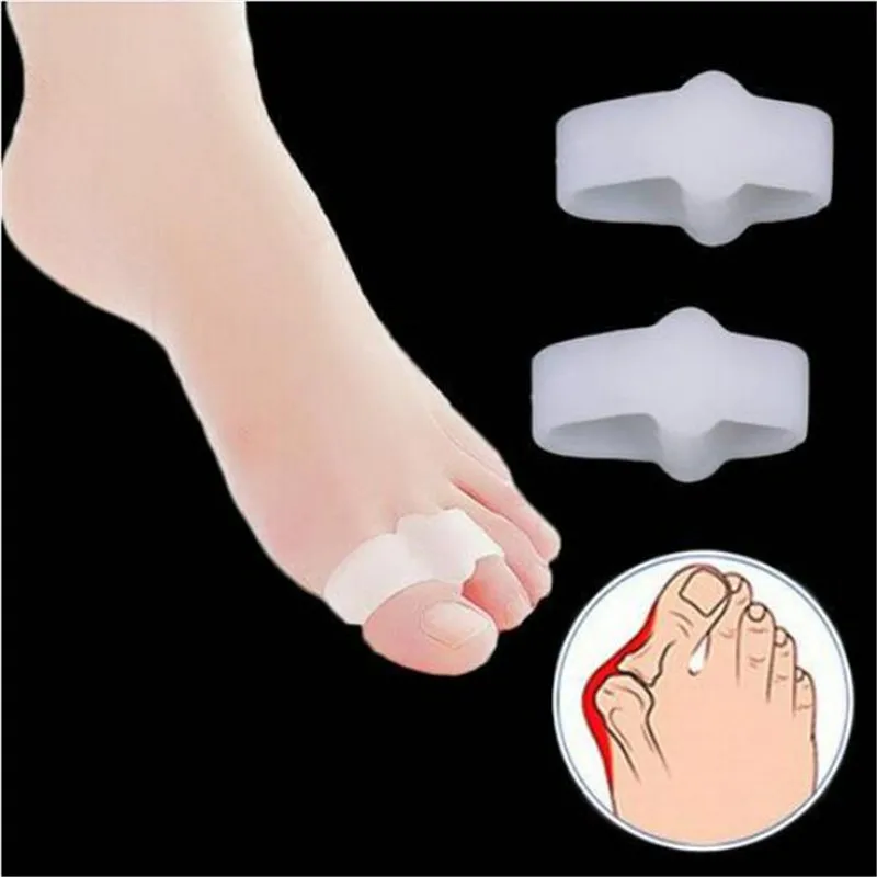 1pair Silicone Toe Spreader Separator Bunion Hallux Valgus Corrector Thumb Finger Correction Straightener Foot Care Tool