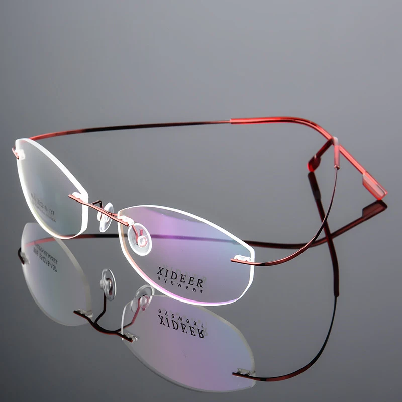 Titanium Alloy Ultralight Frameless Glasses Frame Super Stretch Metal Eyeglasses Thin Legs Retro Eyewear For Women Men Unisex