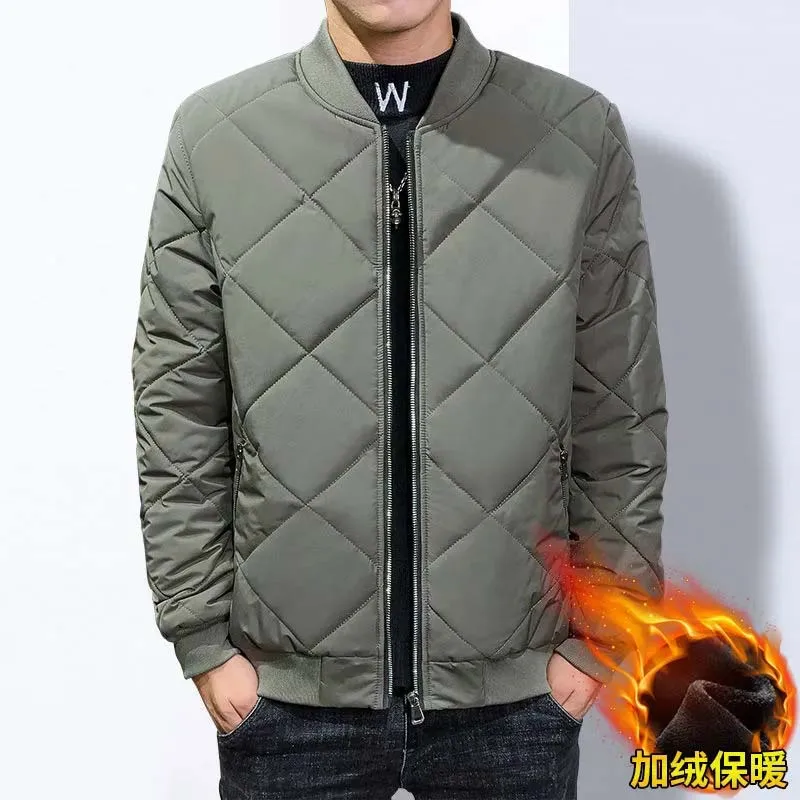 Men Winter Coat 2021 Korean Fashion Jacket Men Casual Baseball Collar Jacket Plaid Coat Men Chothes Plus Size M-5XL