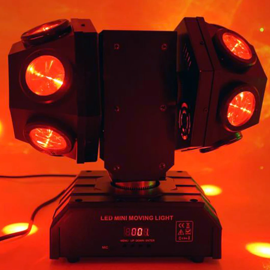 12-LED Dual Moving Head Rotierenden Disco Beleuchtung RGBW Fußball Led Strahl Waschen Bühne Licht DMX512 13/16 kanäle Für DJ Disco Effec