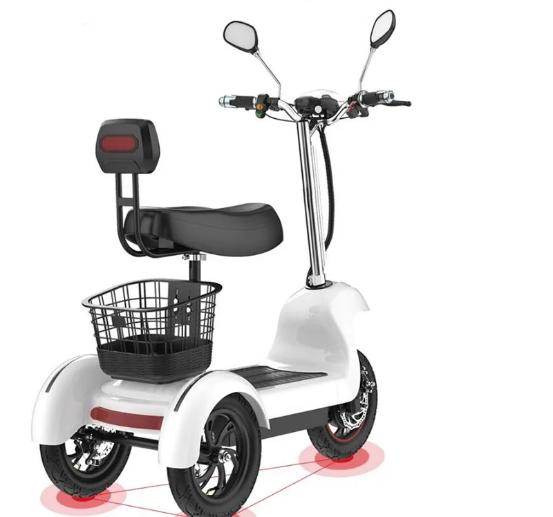 

Daibot Electric Tricycle Bike 3 Wheels Electric Scooters Single Motor 500W 48V White/Black Electric Scooter With Seat Adults