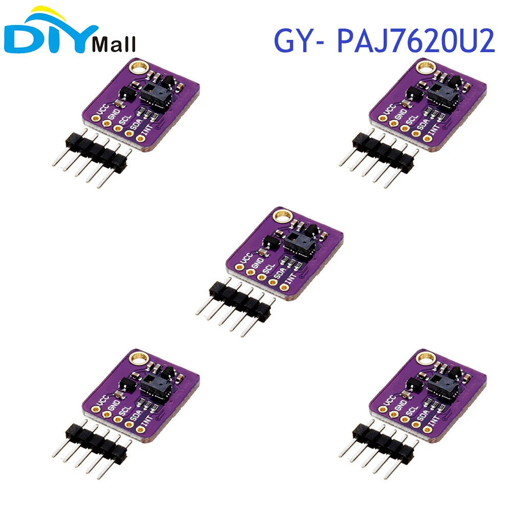 5pcs PAJ7620U2 Gesture Recognition Sensor 9 Gesture Recognition Breakout Board Module With I2C Interface GY-PAJ7620U2